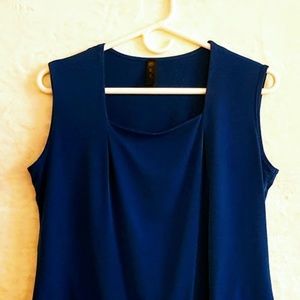 #C12 WOMEN'S ROYAL BLUE SLEEVELESS BLOUSE
